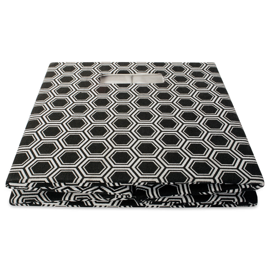 DII Polyester Cube Honeycomb Black Square