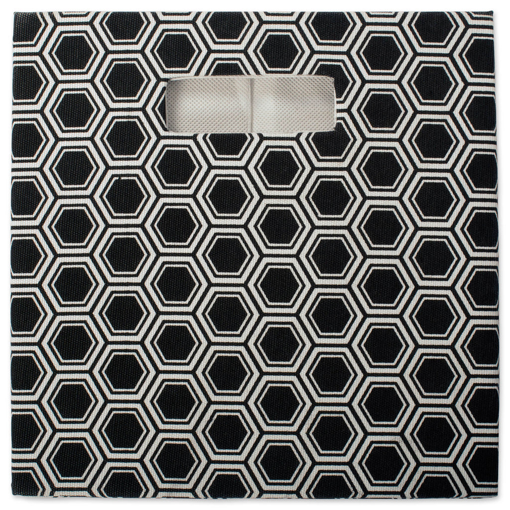 DII Polyester Cube Honeycomb Black Square