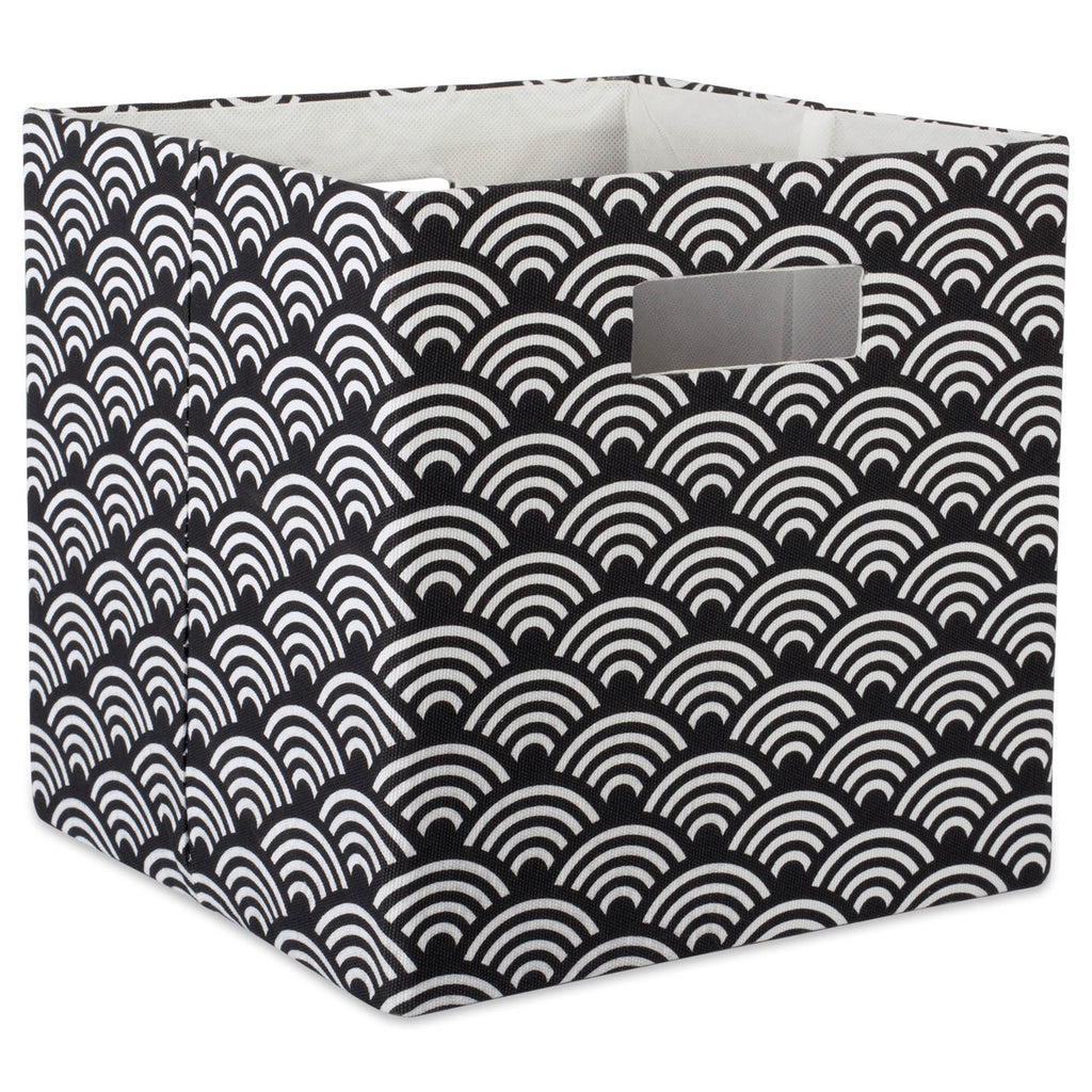 Polyester Cube Waves Black Square 11x11x11