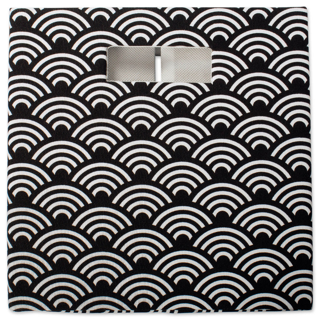 DII Polyester Cube Waves Black Square