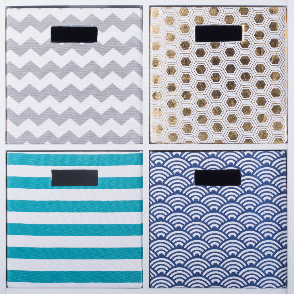 DII Polyester Cube Stripe Teal Square