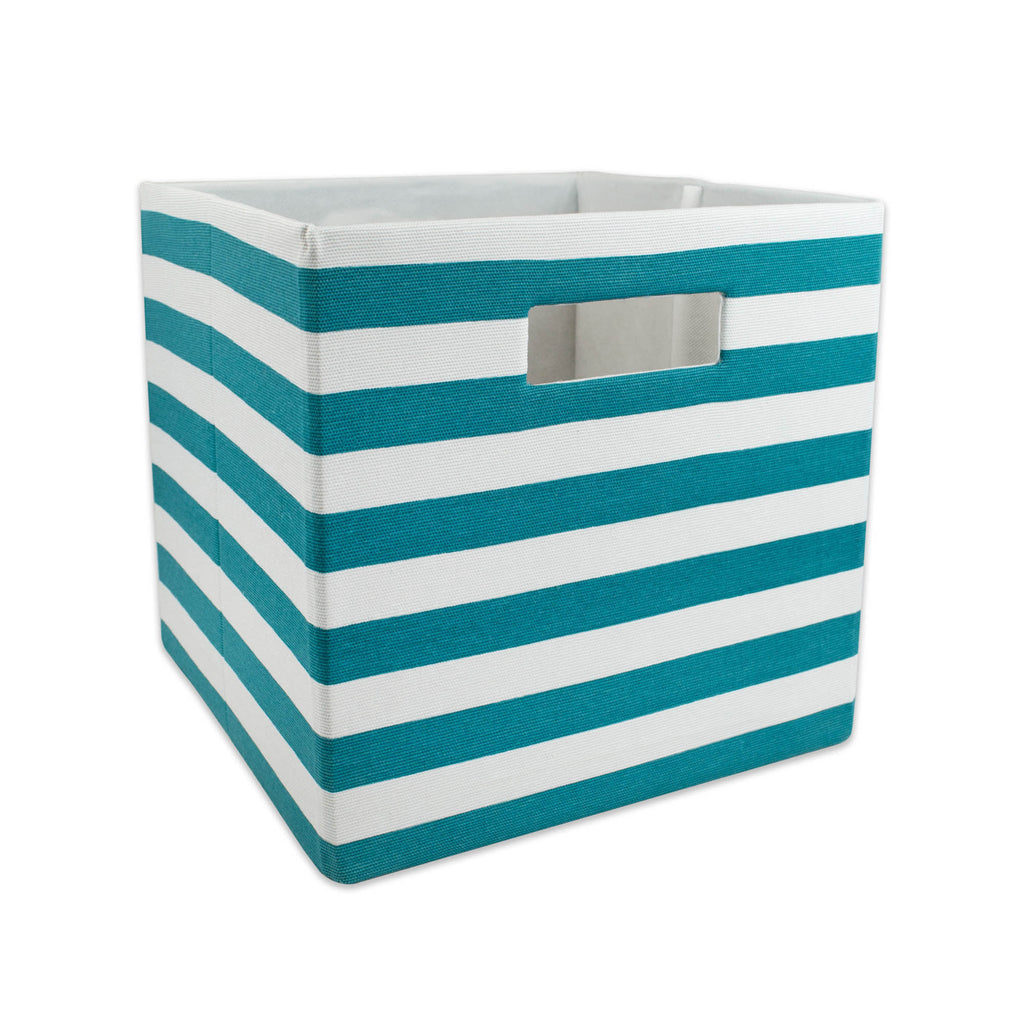 Polyester Cube Stripe Teal Square 13x13x13