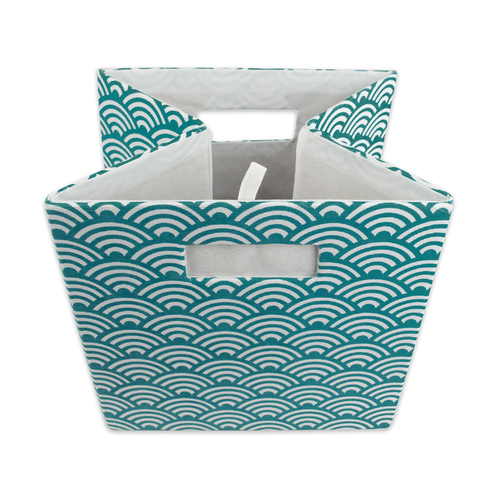 DII Polyester Cube Waves Teal Square