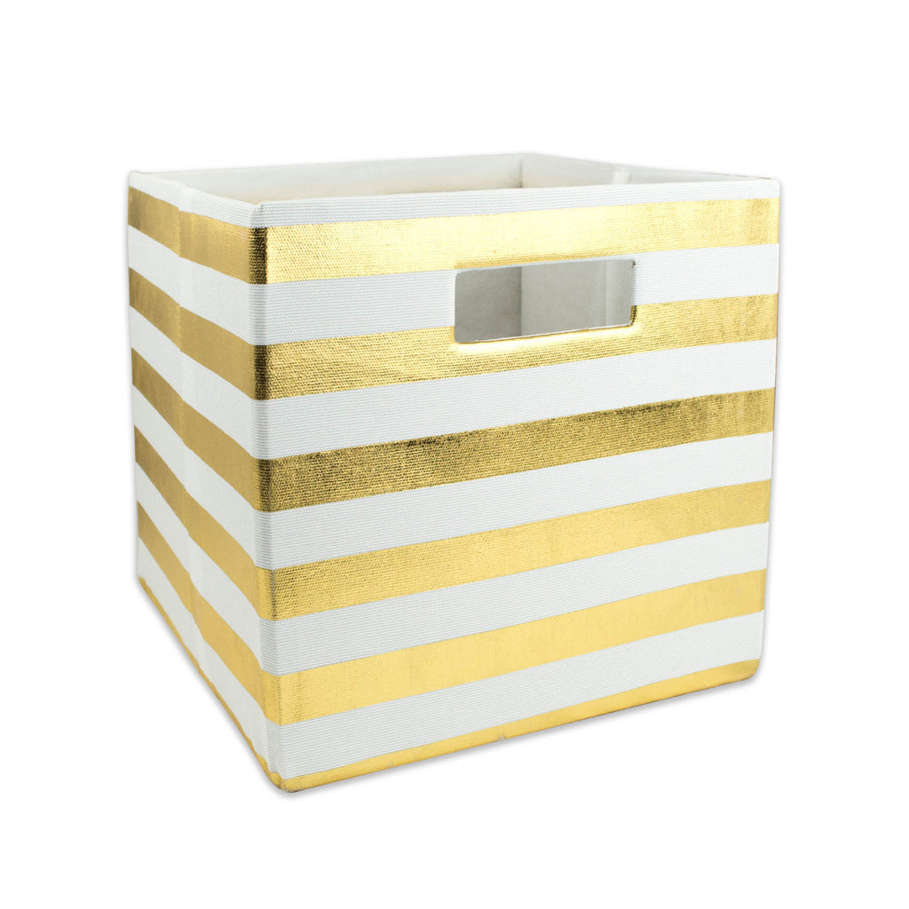 Polyester Cube Stripe Gold Square 13x13x13