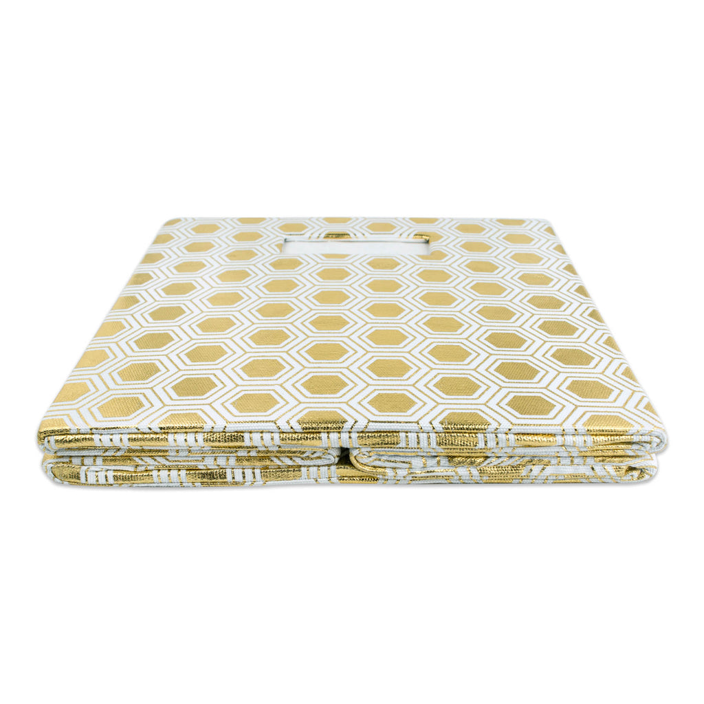 DII Polyester Cube Honeycomb Gold Square