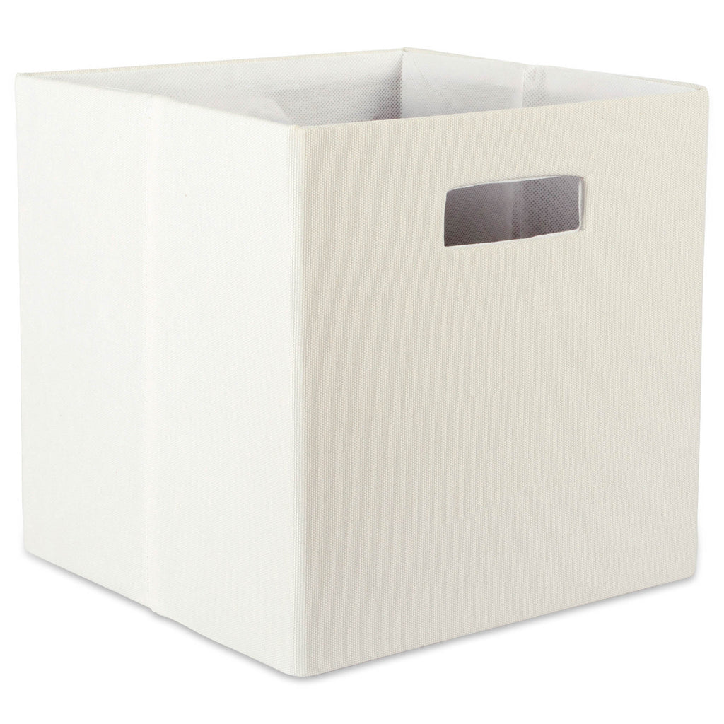 Polyester Cube Solid Off White Square 13x13x13