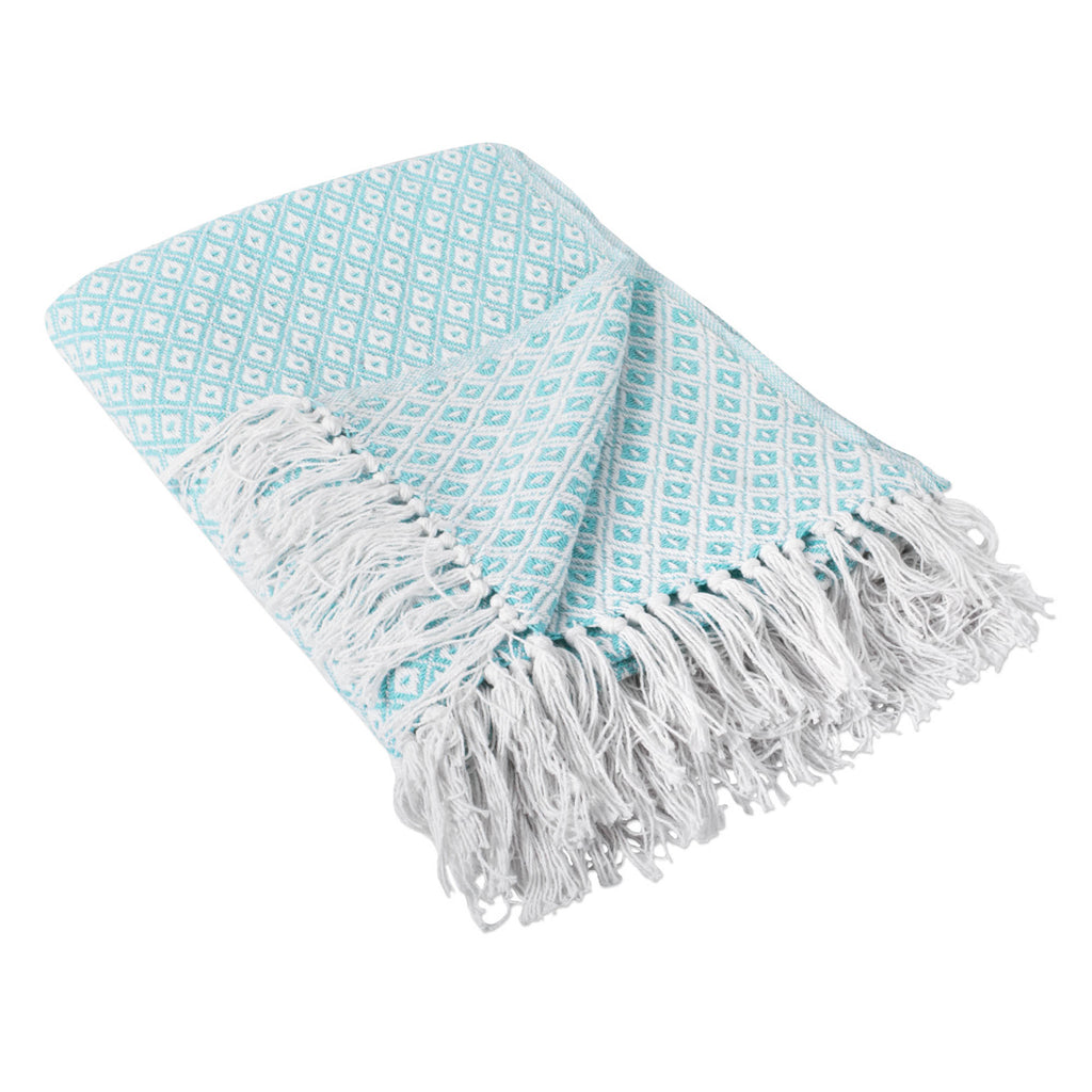 Aqua Mini Diamond Throw