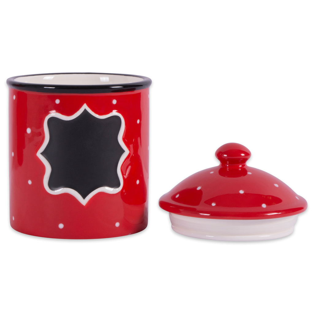 DII Ceramic Red Canister Small