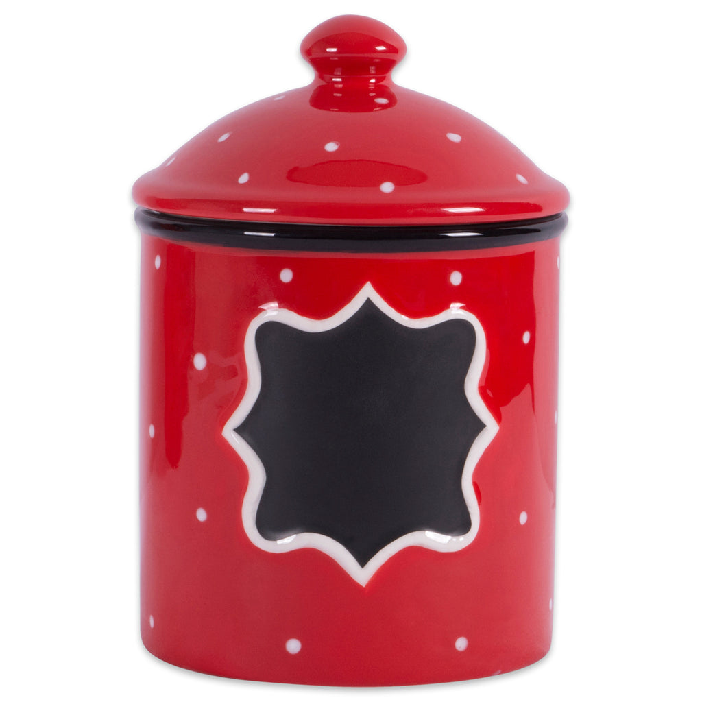 Ceramic Red Canister Small