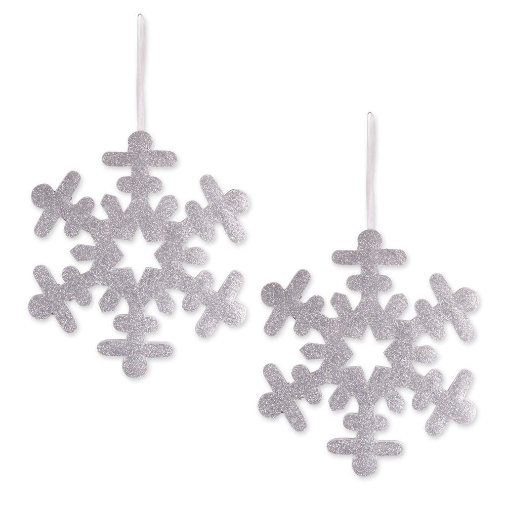 Hanging Foam Silver Snowflake Set/2