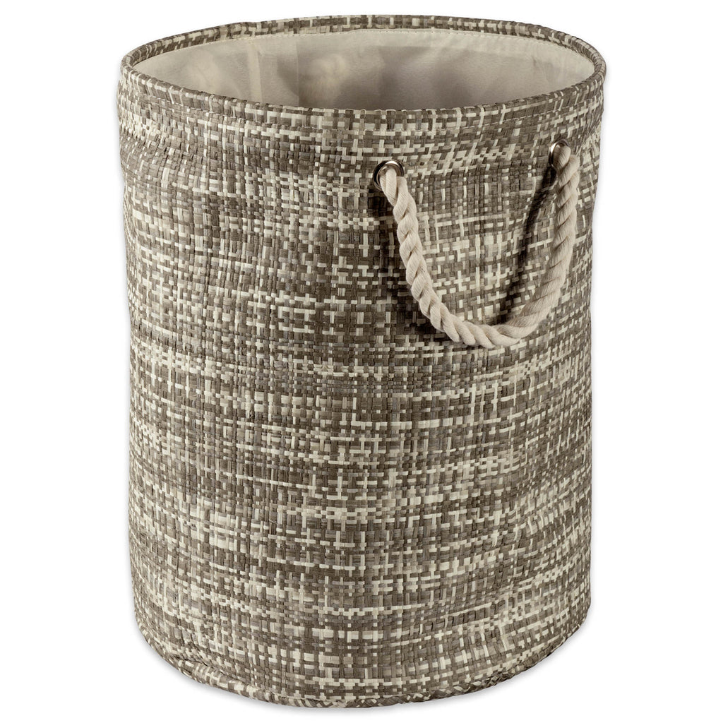 Paper Bin Tweed Gray Round Medium 13.75x13.75x17