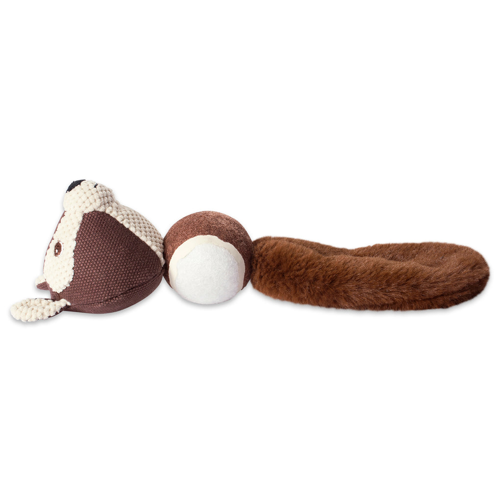 DII Squirrel & Raccoon Ball With Squeaker Pet Toy Set of 2