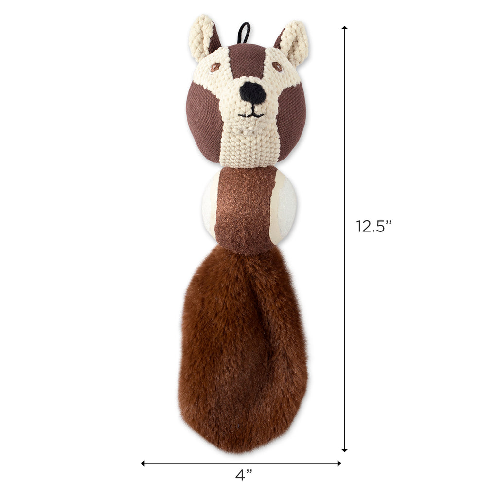 DII Squirrel & Raccoon Ball With Squeaker Pet Toy Set of 2
