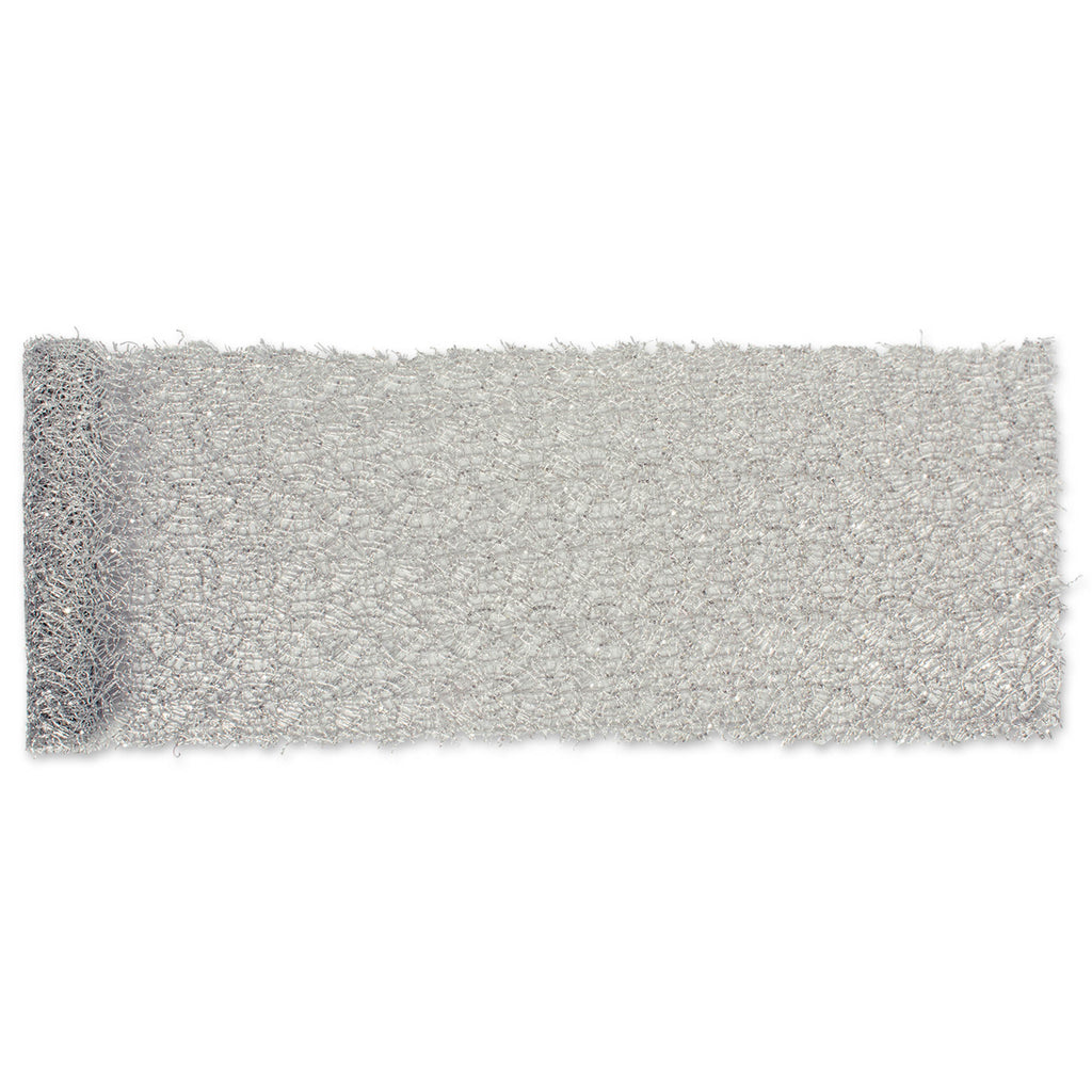 DII Silver Sequin Mesh Table Runner Roll 16in X 10ft