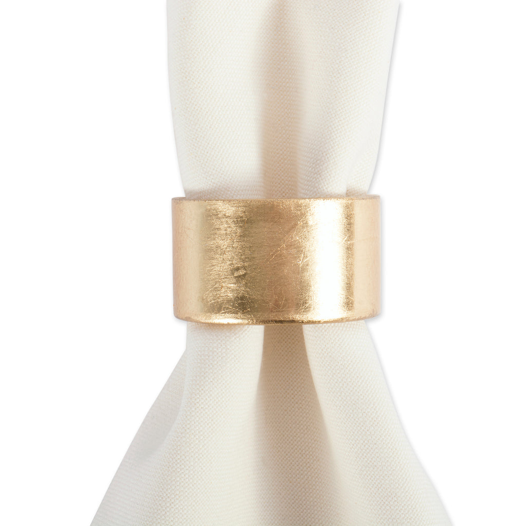 DII Gold Round Painted Acrylic Napkin Ring Set of 6