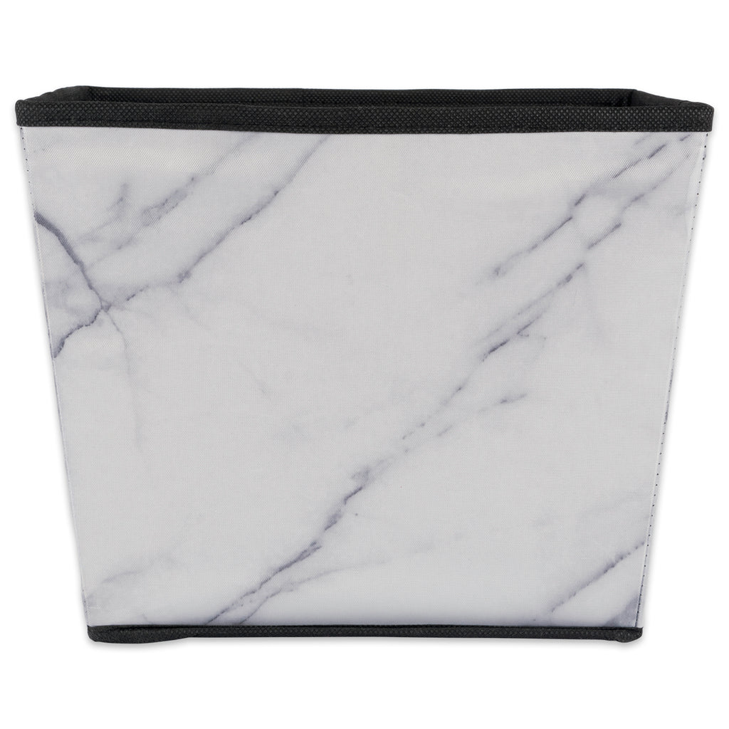 DII Polyester Laundry Bin Marble White Trapezoid Small Set of 3