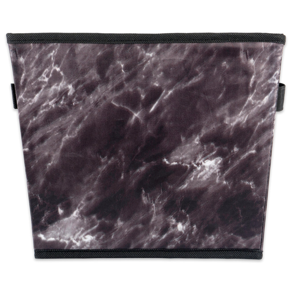 DII Polyester Laundry Bin Marble Black Trapezoid Medium Set of 3