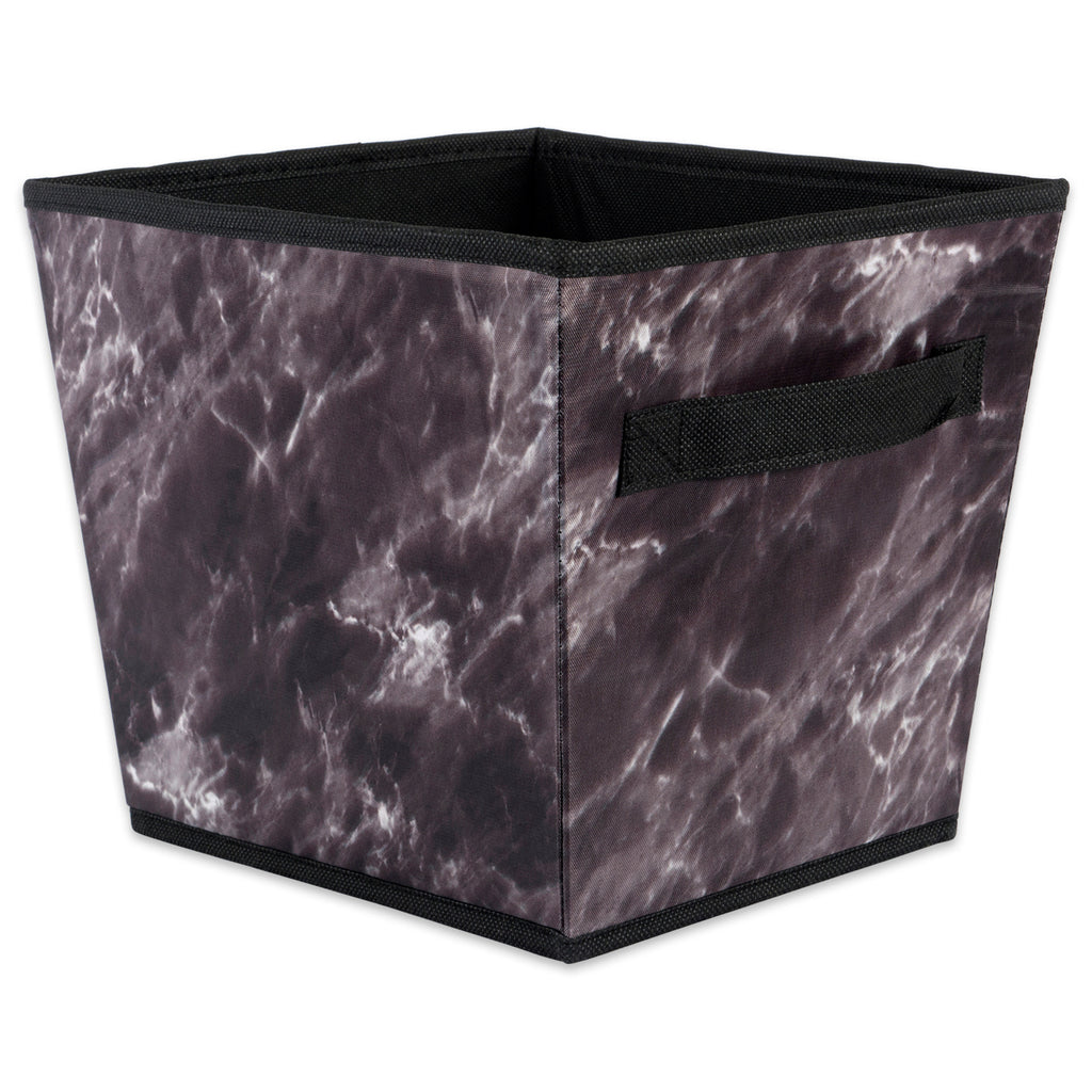 Marble Black Trapezoid Polyester Laundry Bin Assorted Set of 4