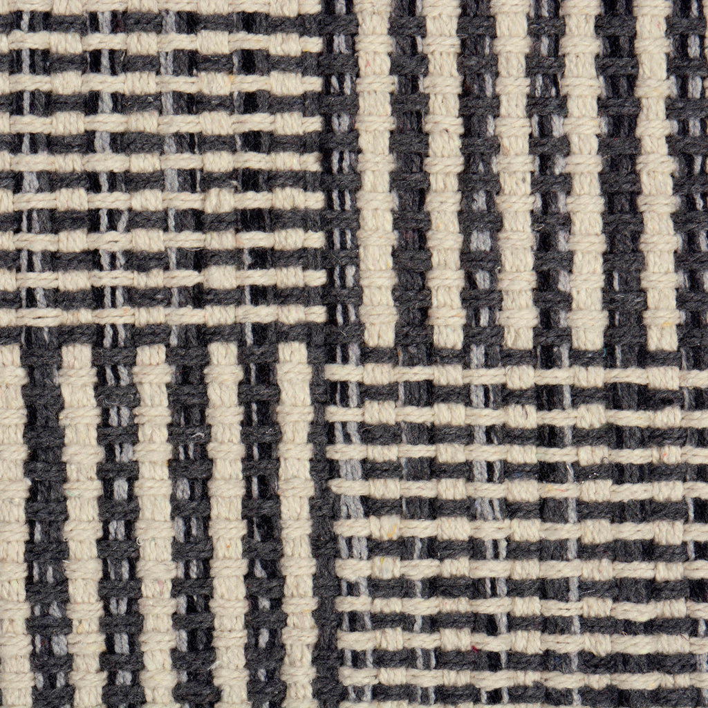 DII Gray Squares Recycled Yarn Rug
