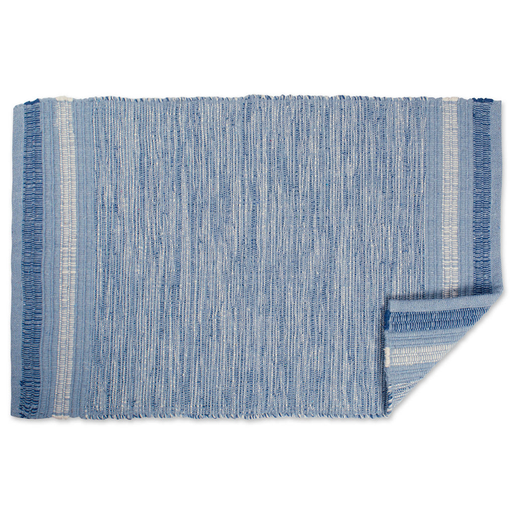 DII Varigated Blue Recycled Yarn Rug