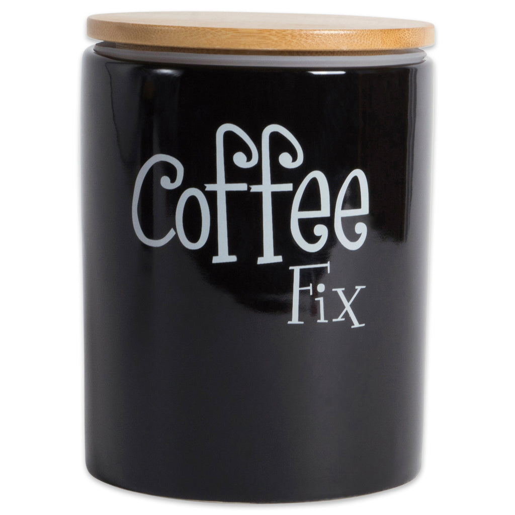 Black Coffee/Sugar/Tea Ceramic Canister Set of 3