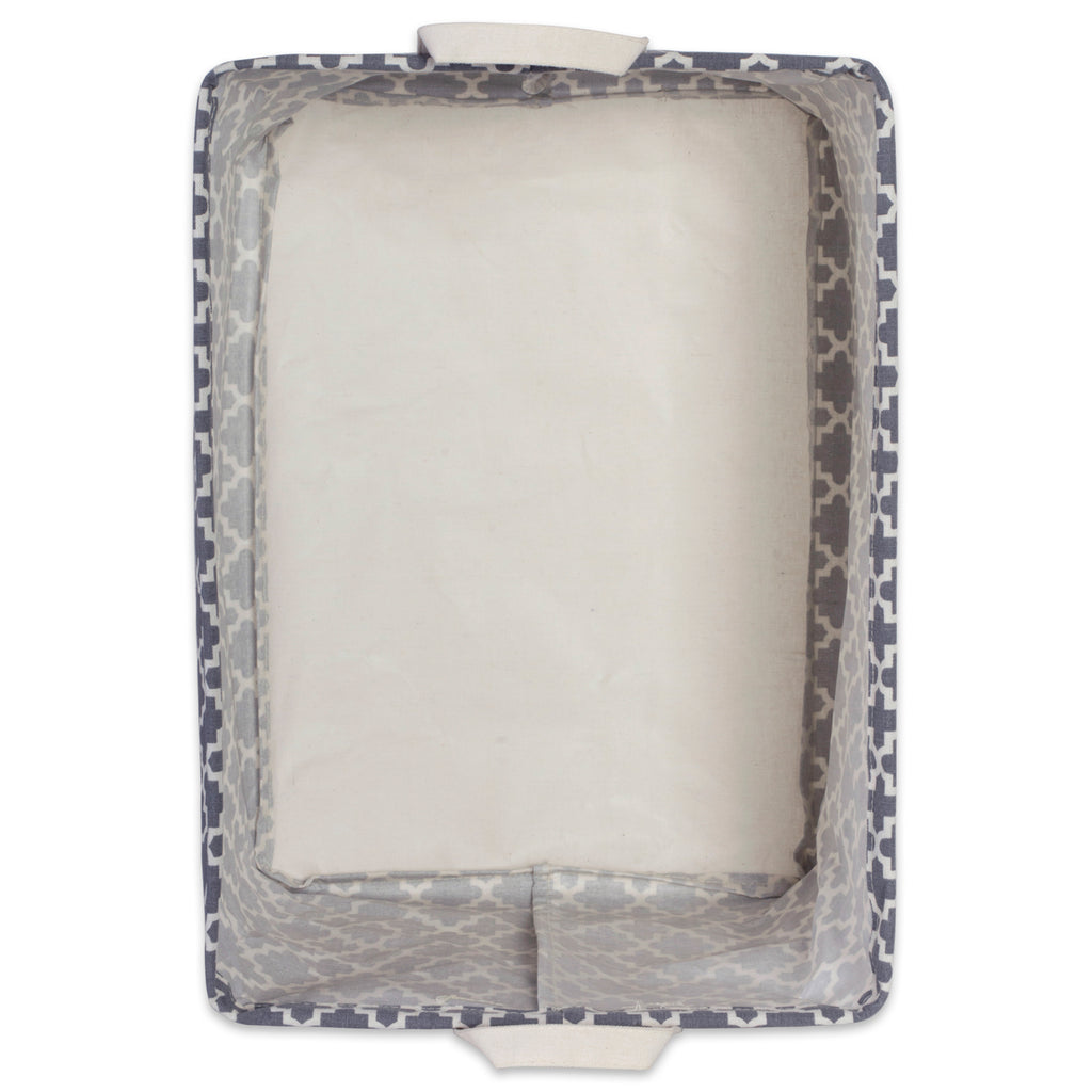 DII Pe Coated Cotton/Poly Laundry Bin Lattice Gray Rectangle Extra Large Set of 2