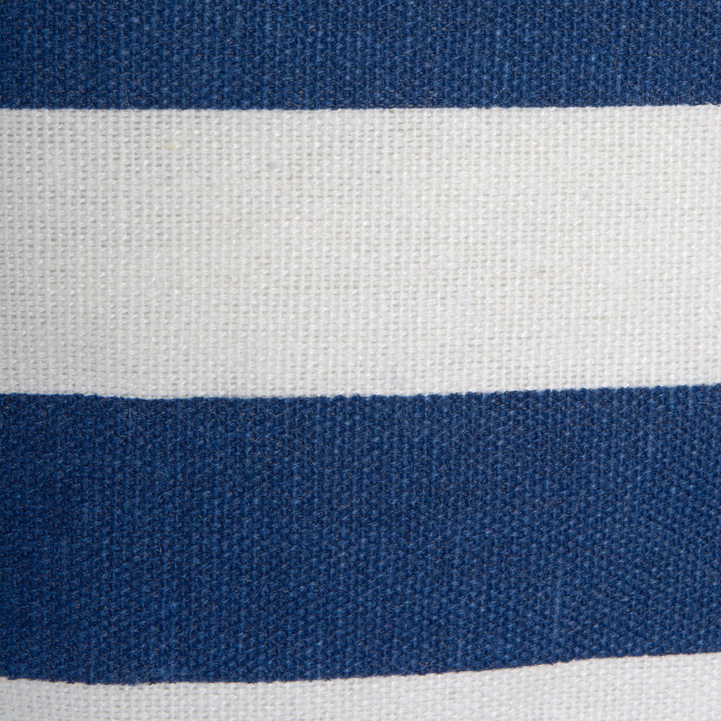 DII Pe Coated Cotton/Poly Laundry Hamper Stripe Nautical Blue Round