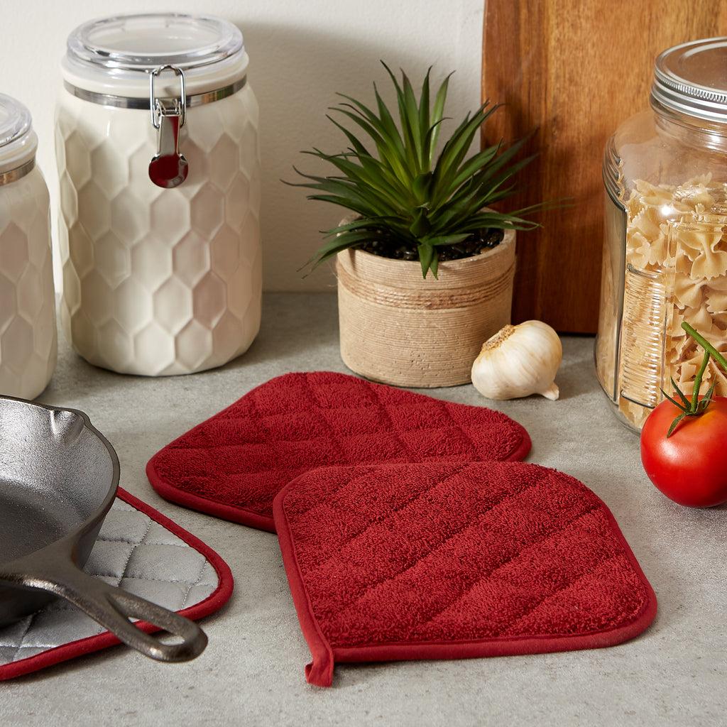 Barn Red Terry Potholder Set of 3