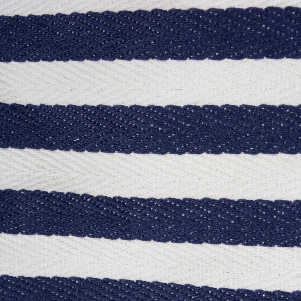 DII Pe Coated Herringbone Woven Cotton Laundry Bin Stripe French Blue Round Large Set of 2