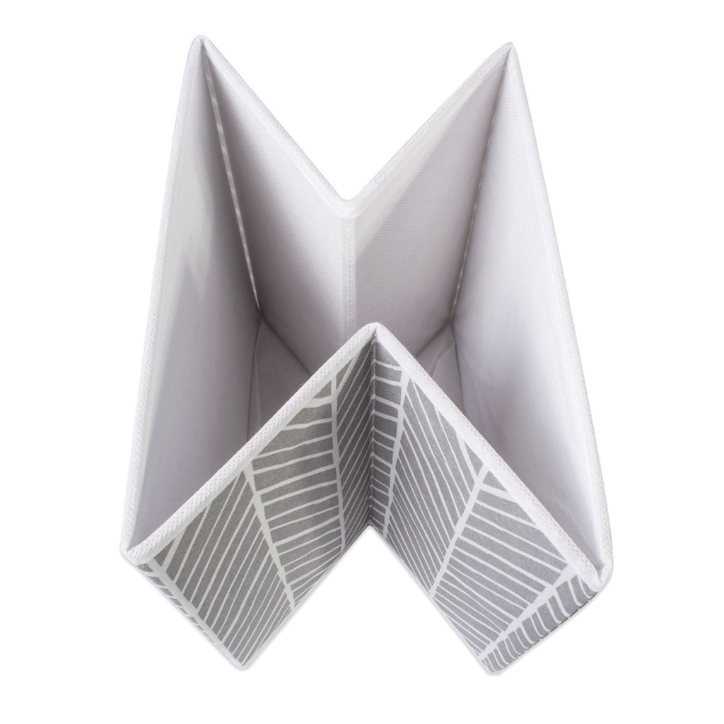 DII Nonwoven Polyester Cube Herringbone Gray Square Set of 2