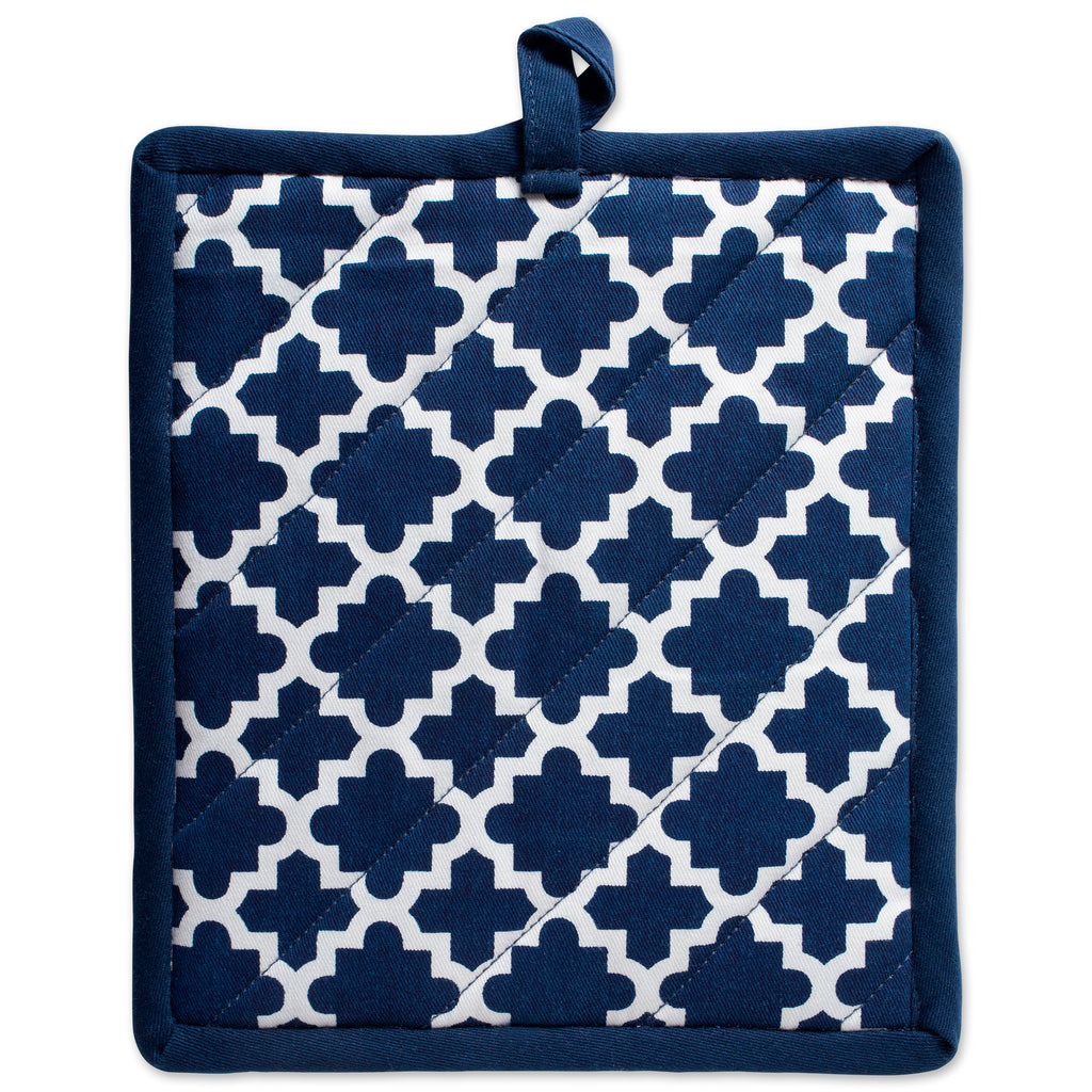 DII Nautical Blue Lattice Potholder Set of 2