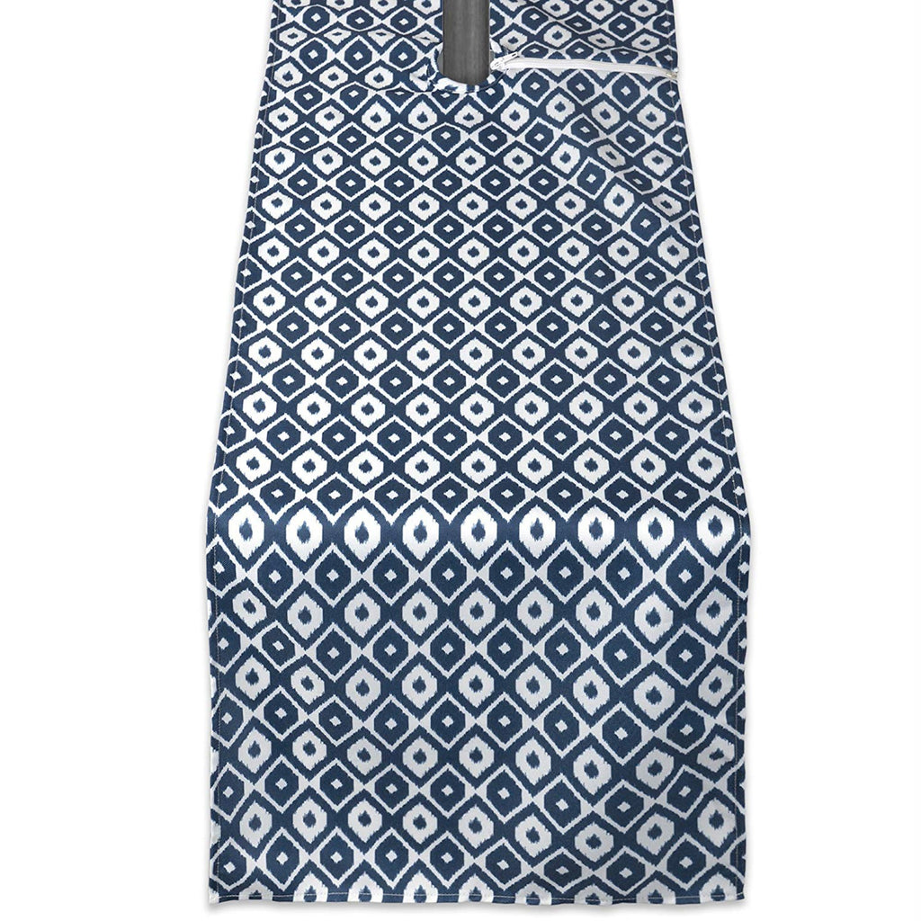 Blue Ikat Outdoor Table Runner With Zipper 14x108