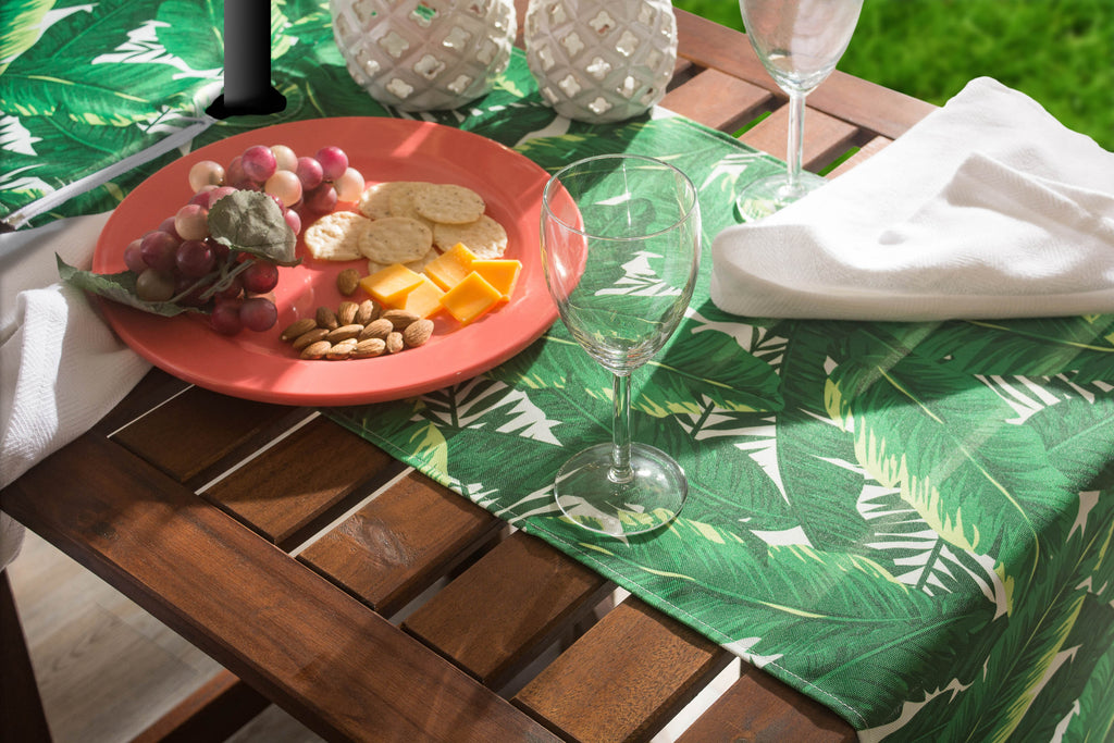 Banana Leaf Outdoor Table Runner With Zipper