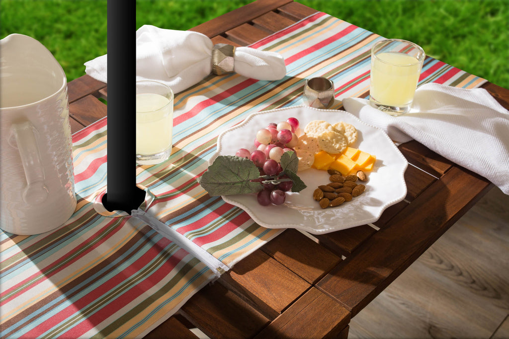 DII Summer Stripe Outdoor Table Runner With Zipper