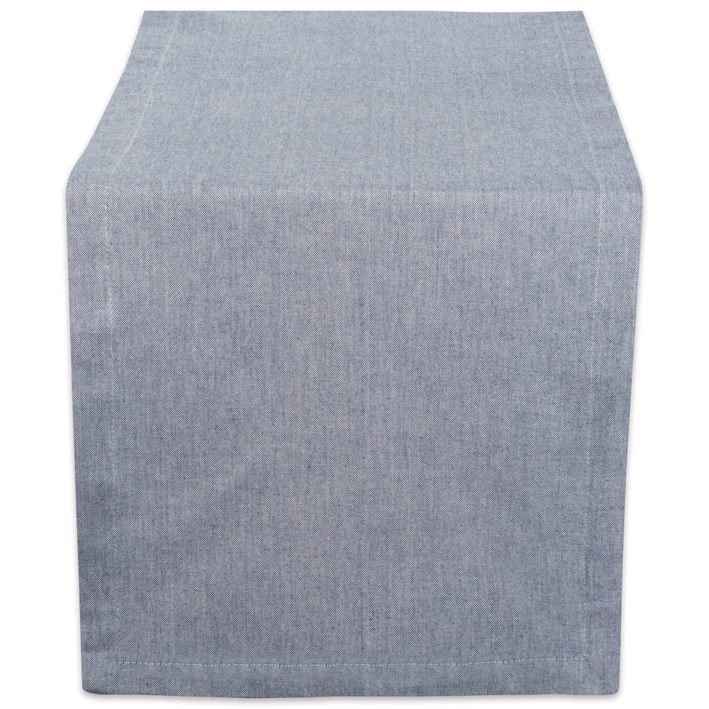 Blue Solid Chambray Table Runner 14x108