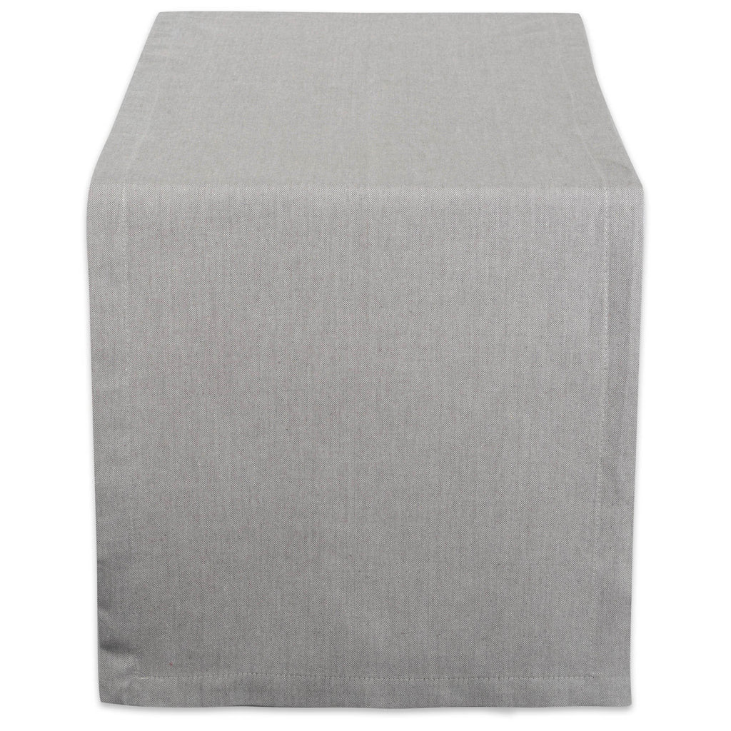 Gray Solid Chambray Table Runner 14x108