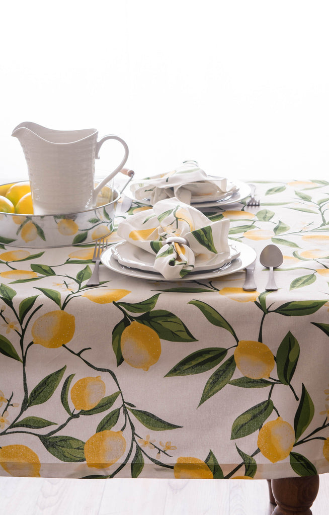 DII Lemon Bliss Print Tablecloth