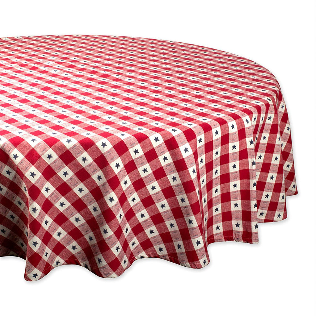 Star Check Tablecloth 70 Round