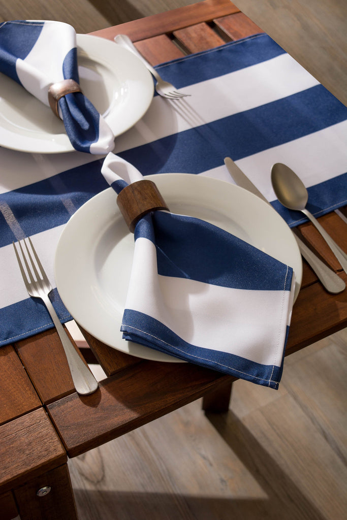 DII Nautical Blue Cabana Stripe Outdoor Table Runner