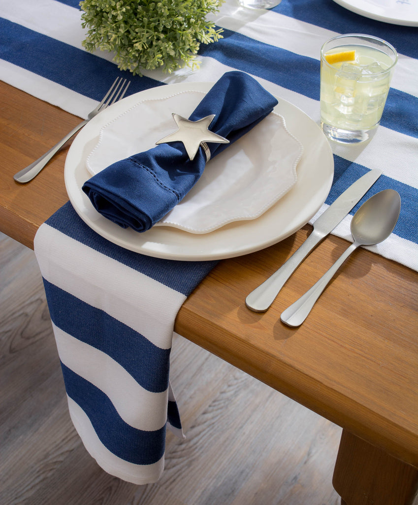 DII Nautical Blue Cabana Stripe Outdoor Table Runner