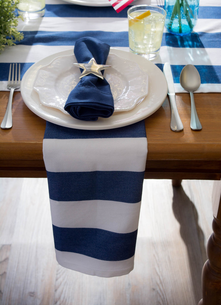 DII Nautical Blue Cabana Stripe Outdoor Table Runner