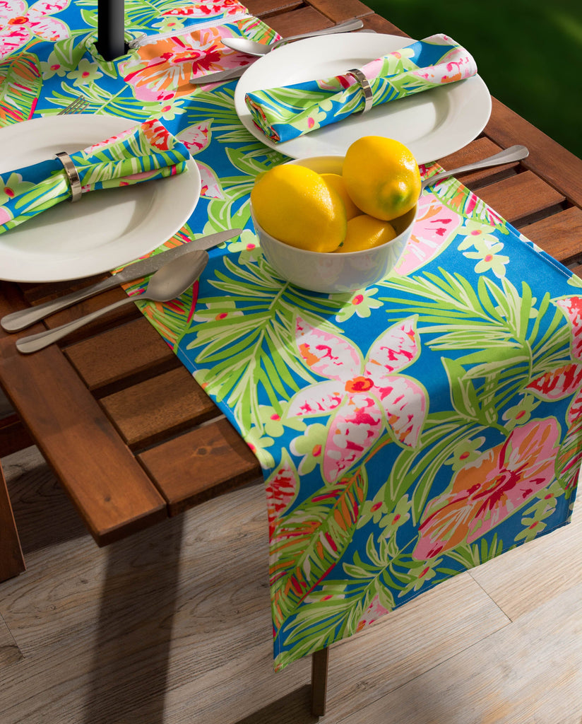 DII Summer Floral Outdoor Table Runner With Zipper