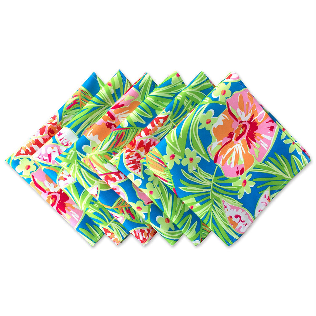 Summer Floral Print Outdoor Napkin Set/6
