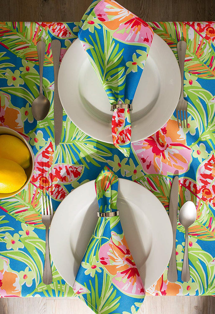 DII Summer Floral Outdoor Tablecloth