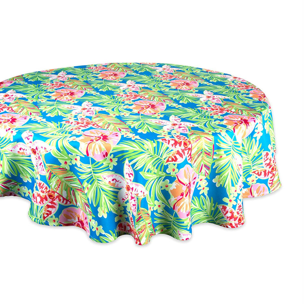 Summer Floral Outdoor Tablecloth 60 Round