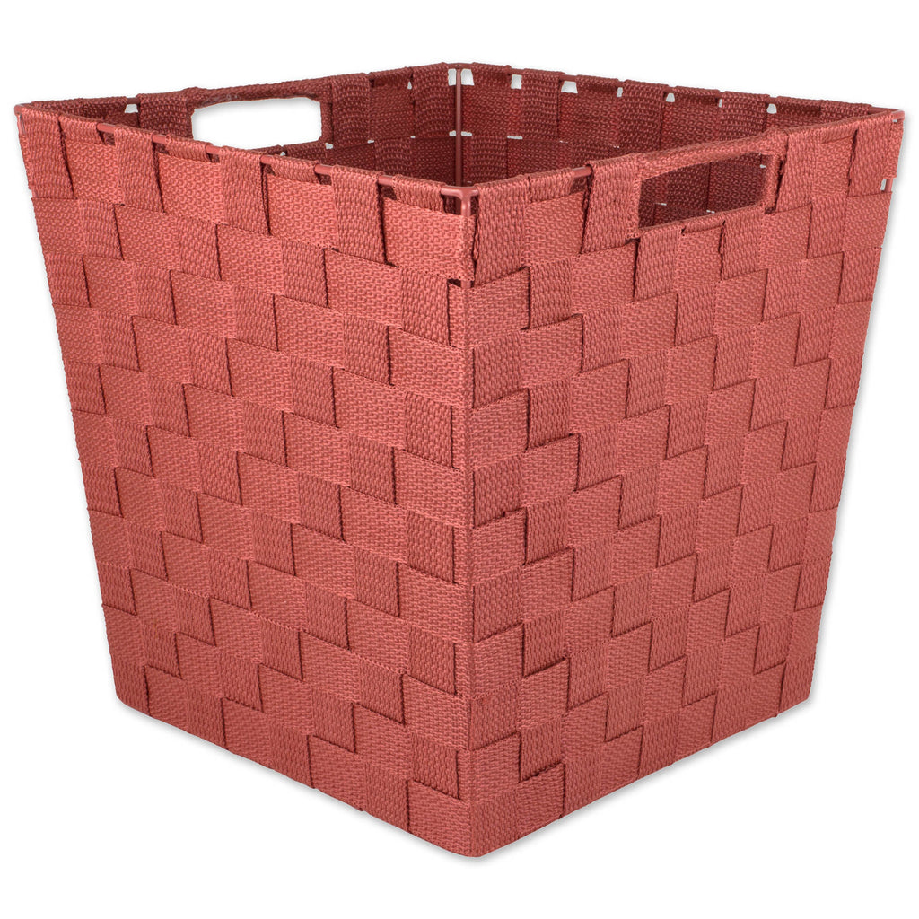 Rust Nylon Bin Basketweave Trapezoid Set of 2