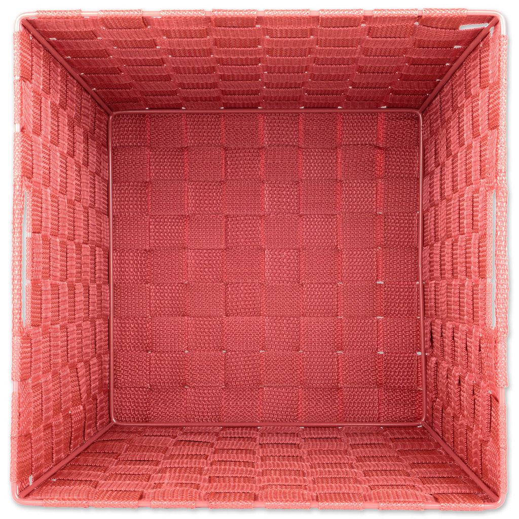 Rust Nylon Bin Basketweave Trapezoid Set of 2