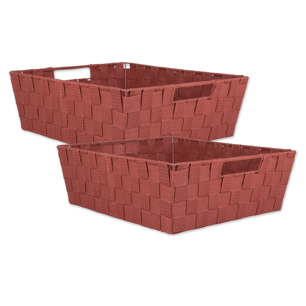 Nylon Bin Basketweave Rust Trapezoid 13x15x5 Set/2
