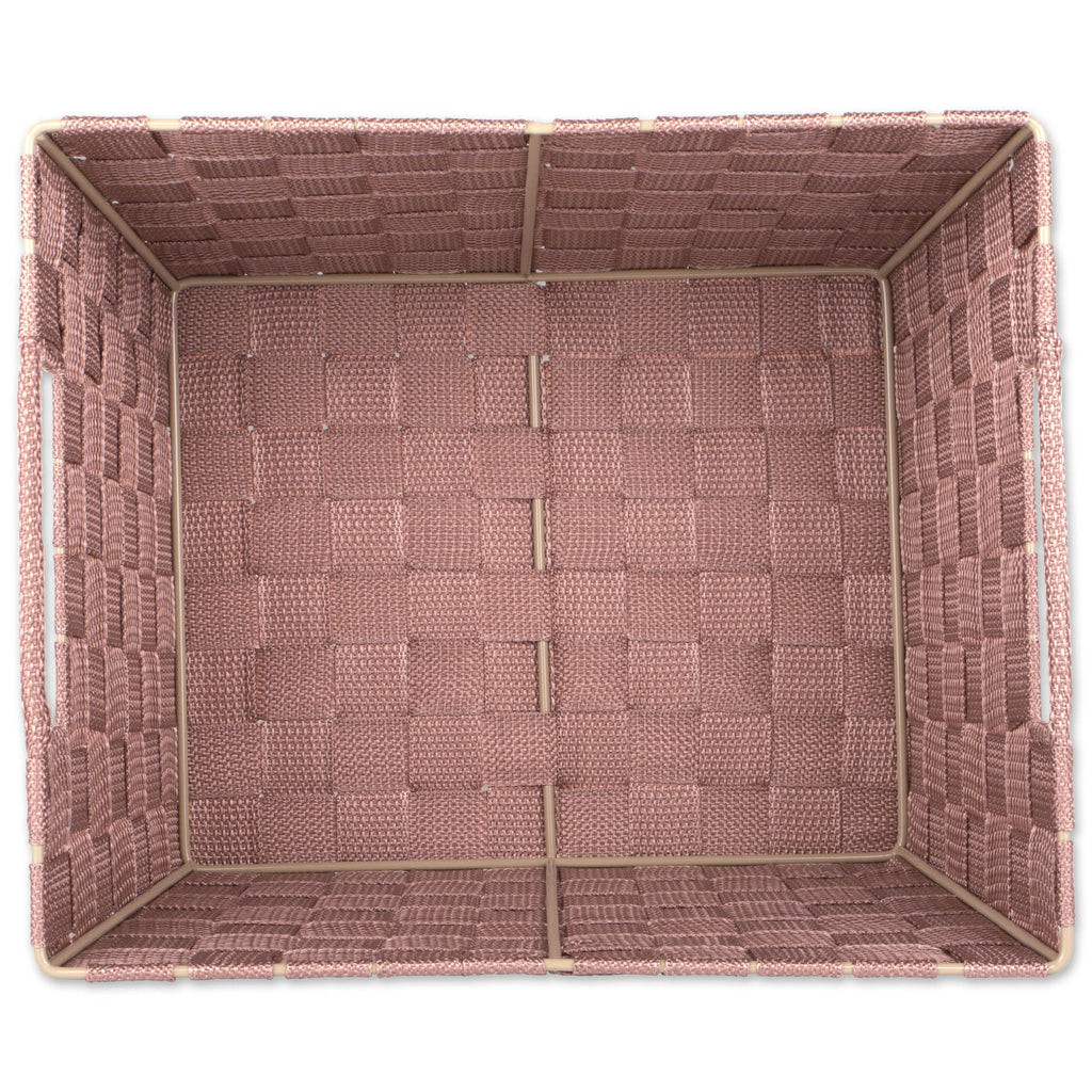 DII Nylon Bin Basketweave Taupe Trapezoid Set of 2