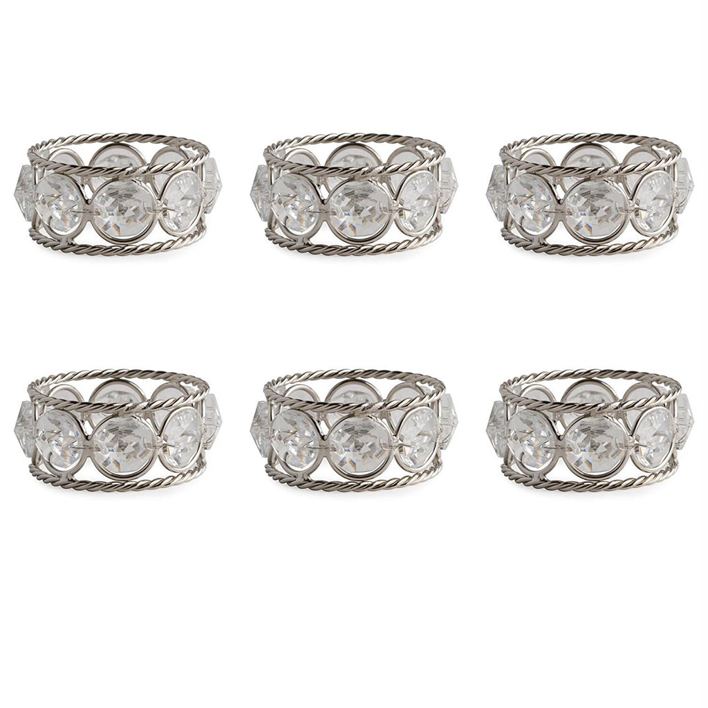 Silver Jewels Napkin Ring Set/6